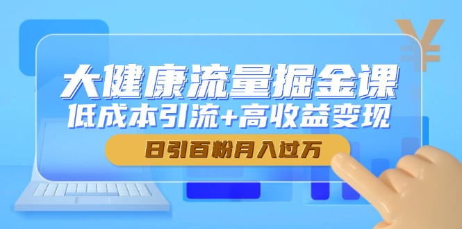 大健康流量掘金课，低成本引流+高收益变现，日引百粉月入过万-云创项目库