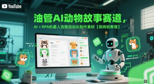 油管AI动物故事赛道，AI+RPA机器人流程自动化制作素材【保姆级教程】-云创项目库