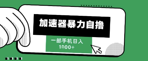 205新风口，加速器暴力自撸，单机日入1k+【揭秘】-云创项目库