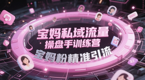 宝妈私域流量操盘手训练营，宝妈粉精准引流-云创项目库