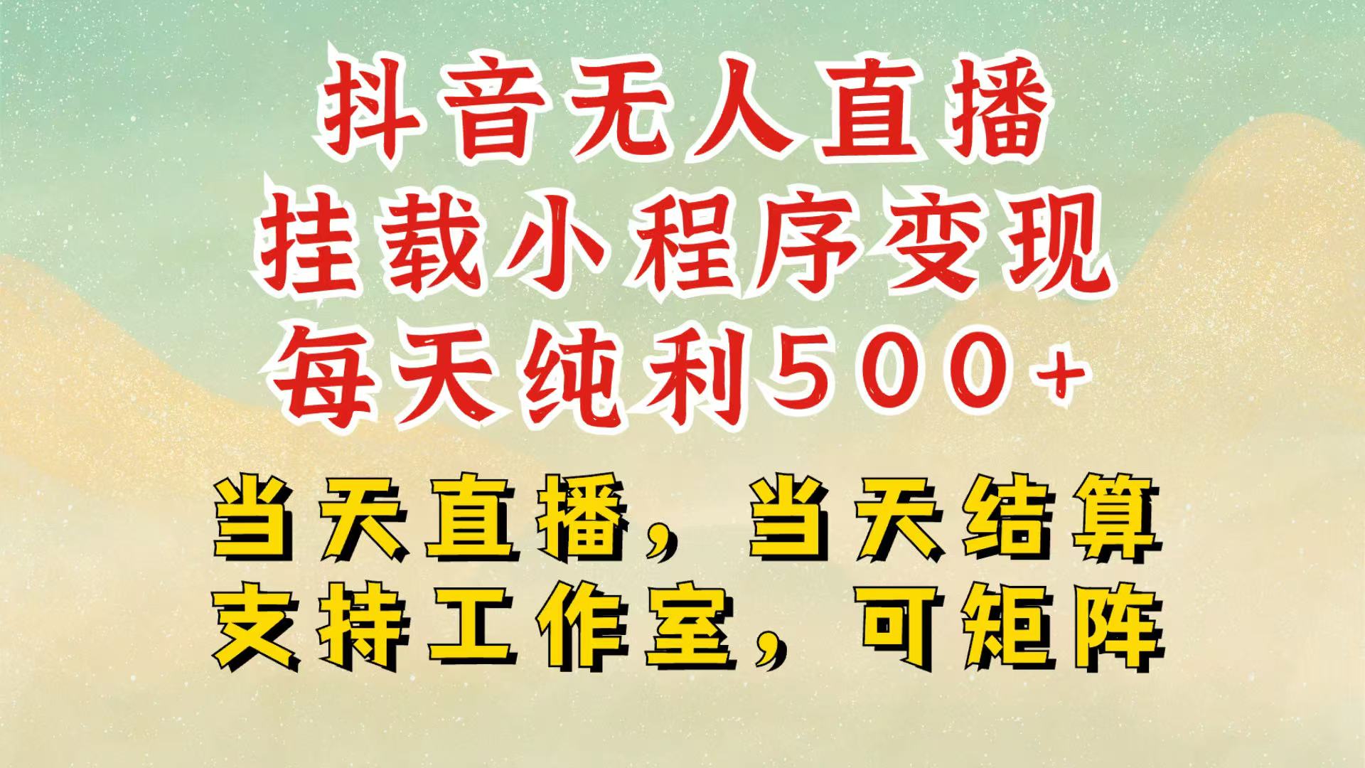 抖音无人挂机项目，轻松日入500+,挂载小程序玩法，不违规不封号，有号的一定挂起来-云创项目库