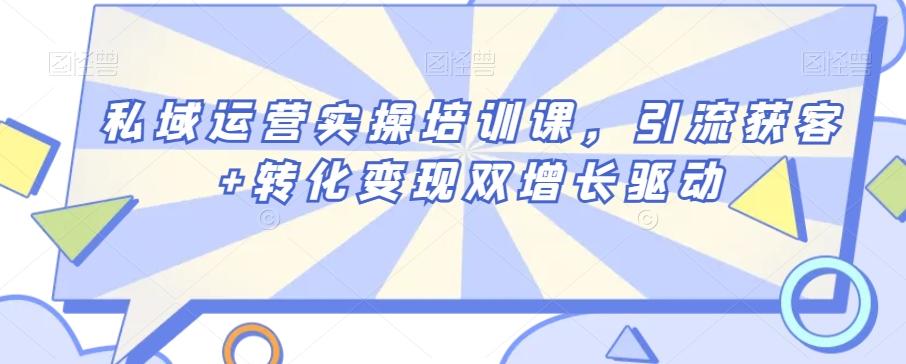 私域运营实操培训课，引流获客+转化变现双增长驱动-云创项目库