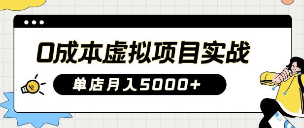 0成本虚拟项目实战手把手教你落地，单店月入5k-云创项目库