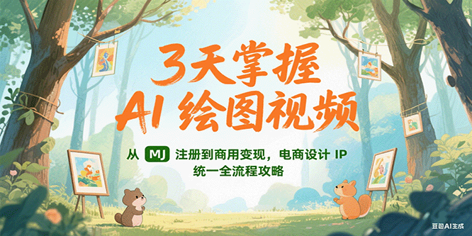 3天掌握AI绘图视频，从MJ 注册到商用变现，电商设计IP统一全流程攻略-云创项目库