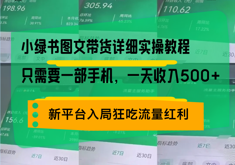 小绿书图文带货详细实操教程，只需要一部手机，一天收入500+，轻松变现-云创项目库