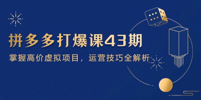 拼多多打爆课第 43 期，掌握高价虚拟项目，运营技巧全解析(15节-云创项目库