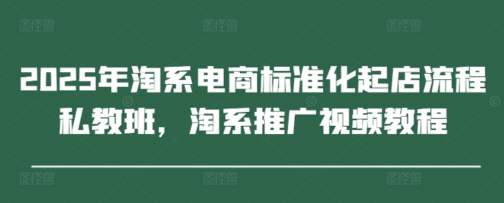 2025年淘系电商标准化起店流程私教班，淘系推广视频教程-云创项目库