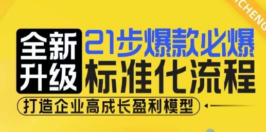 21步爆款必爆标准化流程，全新升级，打造企业高成长盈利模型-云创项目库