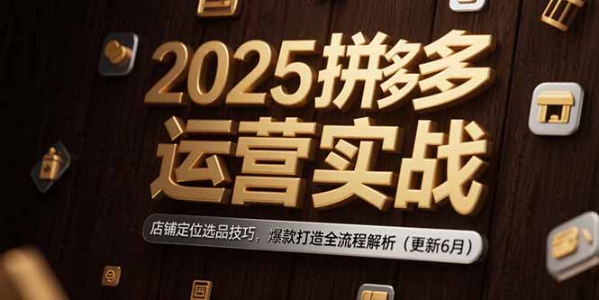 2025拼多多运营实战：店铺定位选品技巧，爆款打造全流程解析(更新6月-云创项目库