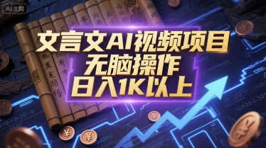 文言文AI视频项目，无脑操作，日入1K以上-云创项目库