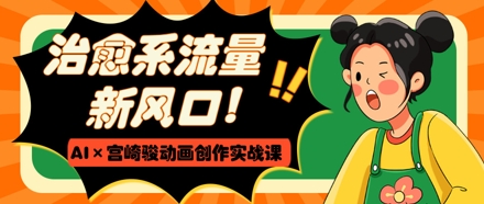 治愈系流量新风口，AI+宫崎骏动画创作实战课，从0到1打造爆款视频-云创项目库