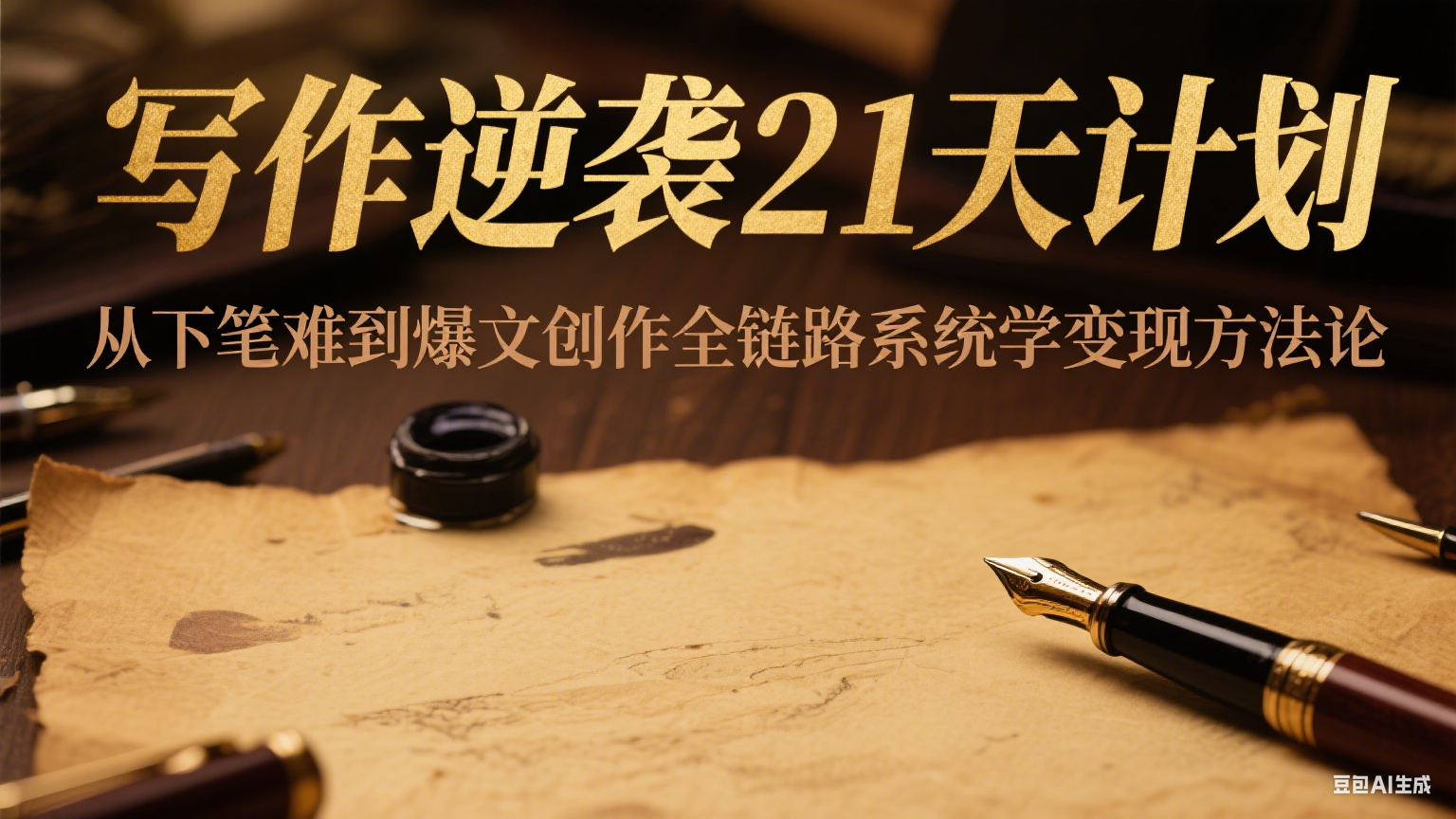 写作逆袭21天计划：从下笔难到爆文创作全链路系统学变现方法论-云创项目库