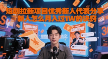 短剧拉新项目优秀新人代表分享新人怎么月入过1W的诀窍-云创项目库