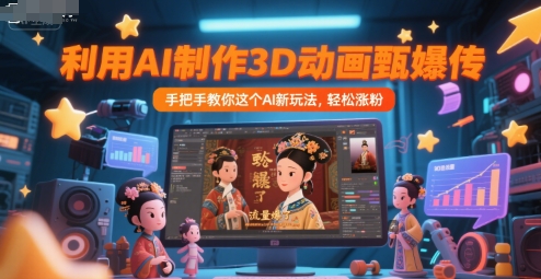 利用AI制作3D动画甄嬛传，流量爆了，手把手教你这个AI新玩法，轻松涨粉-云创项目库