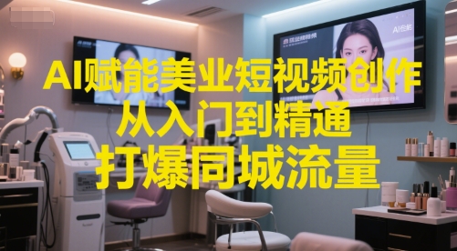 AI赋能美业短视频创作，从入门到精通，打爆同城流量，超级AI工具短视频实操落地-云创项目库