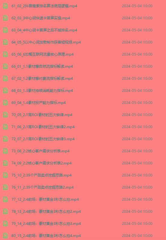 图片[4]-2024单品正价起号，直播素材投流选品：选品课+投流课+素材课+卡首屏/100节-云创项目库