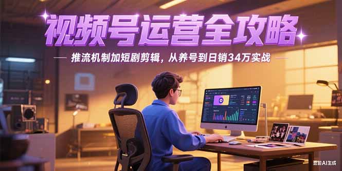 2025视频号运营全攻略，推流机制加短剧剪辑，从养号到日销34万实战-云创项目库
