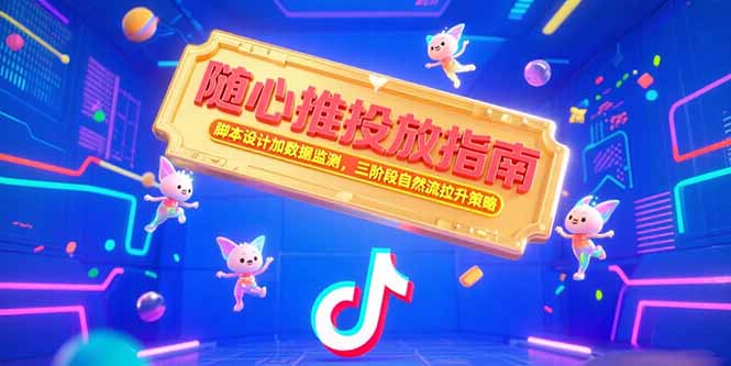 随心推投放指南，脚本设计加数据监测，三阶段自然流拉升策略-云创项目库