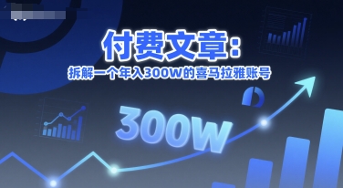 付费文章：拆解一个年入300W的喜马拉雅账号-云创项目库