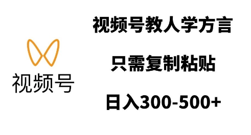 视频号教人学方言，只需复制粘贴，日入多张-云创项目库