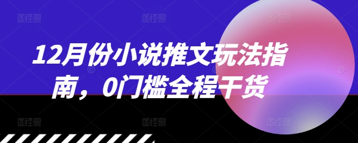 12月份小说推文玩法指南，0门槛全程干货-云创项目库