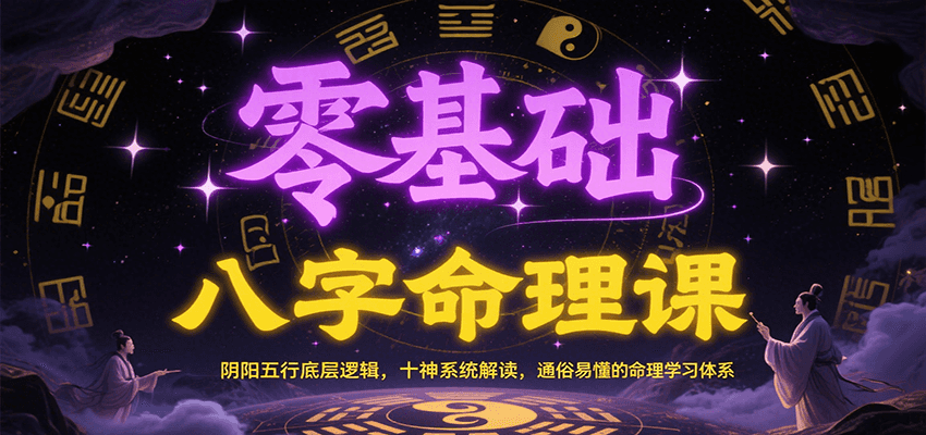 零基础八字命理课：阴阳五行底层逻辑，十神系统解读，通俗易懂的命理学习体系-云创项目库
