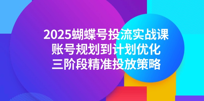 2025蝴蝶号投流实战课，账号规划到计划优化，三阶段精准投放策略-云创项目库