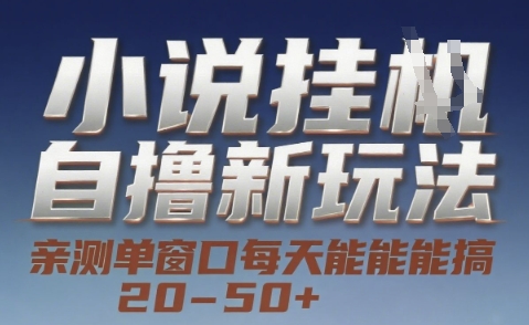 小说自撸新玩法 — 亲测单窗口每天能搞 20-50+，支持矩阵化批量操作【揭秘】-云创项目库