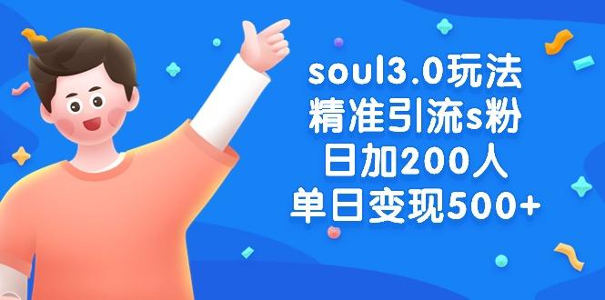 soul3.0玩法精准引流s粉，日加200人单日变现500+-云创项目库
