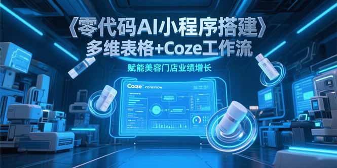 零代码AI小程序搭建，多维表格+Coze工作流，赋能美容门店业绩增长-云创项目库