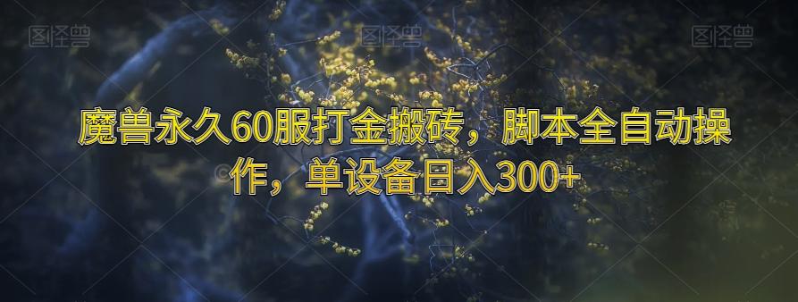 魔兽永久60服打金搬砖，脚本全自动操作，单设备日入300+【揭秘】-云创项目库