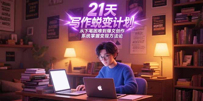 21天写作蜕变计划，从下笔困难到爆文创作，系统掌握变现方法论-云创项目库