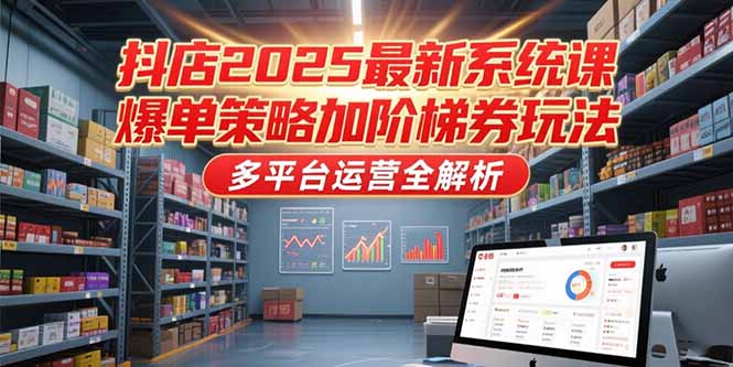 抖店2025最新系统课，爆单策略加阶梯券玩法，多平台运营全解析-云创项目库