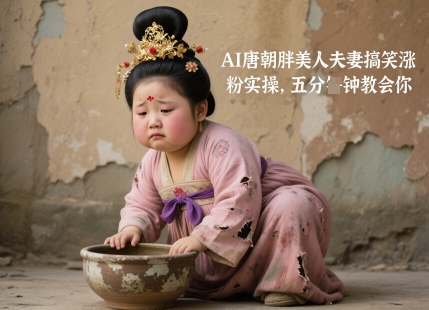 AI唐朝胖美人夫妻搞笑涨粉实操，五分钟教会你-云创项目库