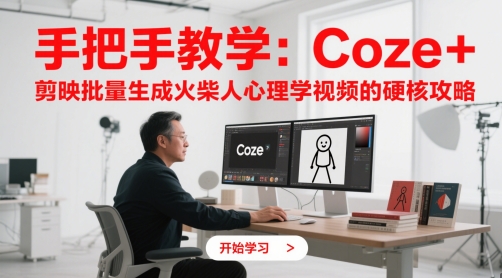 手把手教学：Coze + 剪映批量生成火柴人心理学视频的硬核攻略-云创项目库