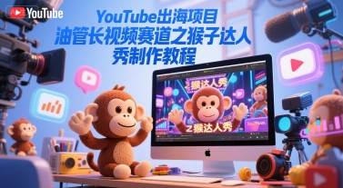 YouTube出海项目，油管长视频赛道之猴子达人秀制作教程-云创项目库