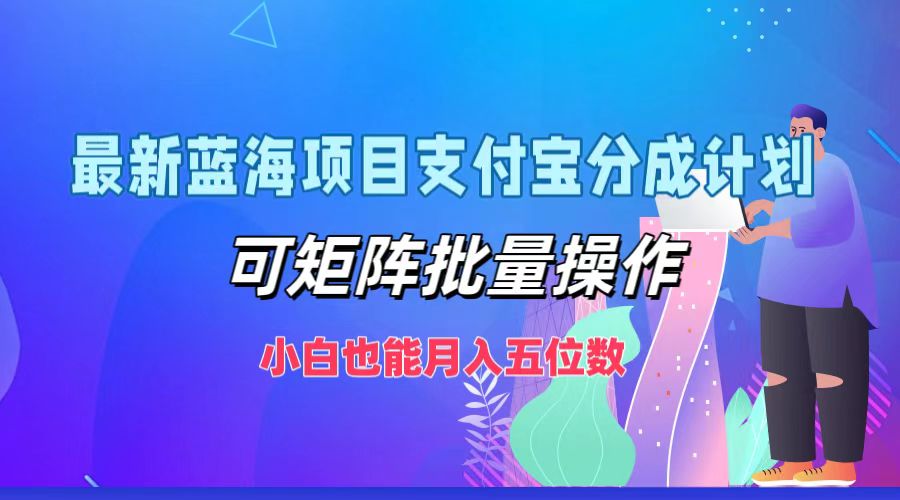 最新蓝海项目支付宝分成计划，可矩阵批量操作，小白也能月入五位数-云创项目库