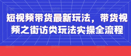 短视频带货最新玩法，带货视频之街访类玩法实操全流程-云创项目库
