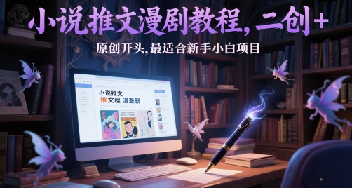 小说推文漫剧教程，二创+原创开头，最适合新手小白项目-云创项目库