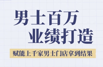 2025男士美业百万业绩打造，赋能上千家男士门店拿到结果-云创项目库