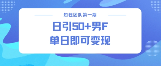男粉引流新方法不违规，当日即可变现-云创项目库