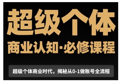 超级个体商业认知觉醒视频课，商业认知·必修课程揭秘从0-1账号全流程-云创项目库