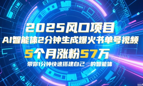 AI智能体2分钟一键生成爆火书单号原创视频，5个月涨粉57w，带你零代码1分钟搭建智能体-云创项目库