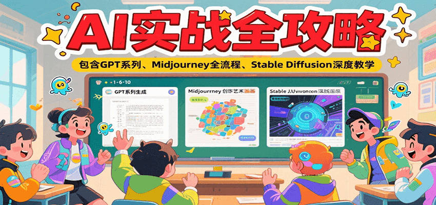 AI实战全攻略，包含GPT系列、Midjourney全流程、Stable Diffusion深度教学-云创项目库
