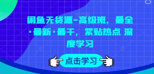闲鱼无货源-高级班，最全·最新·最干，紧贴热点 深度学习-云创项目库