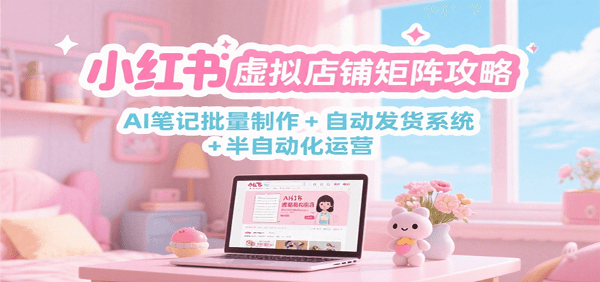 小红书虚拟店铺矩阵攻略：AI笔记批量制作 + 自动发货系统 + 半自动化运营-云创项目库