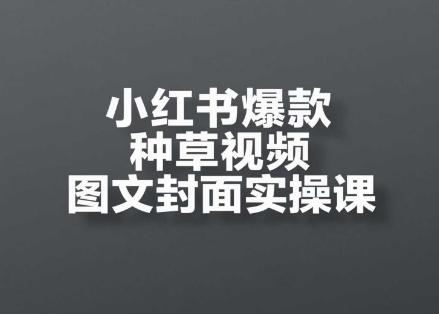 小红书爆款种草视频图文封面实操课，​开店、选品、引流、变现全流程-云创项目库