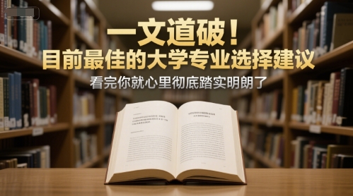 付费文章：一文道破！目前最佳的大学专业选择建议，看完你就心里彻底踏实明朗了-云创项目库