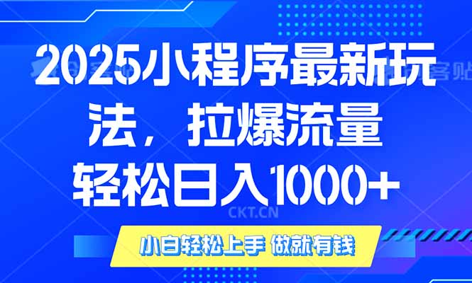2025年小程序最新玩法，流量直接拉爆，单日稳定变现1000+-云创项目库