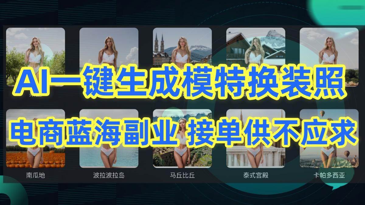 AI制作一键生成模特换装照，电商蓝海副业，接单供不应求-云创项目库